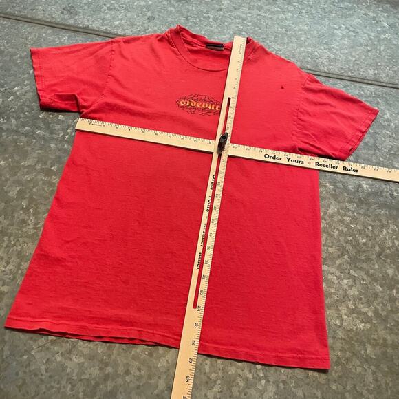 Vintage Sideout Flaming Skull Shirt Mens Medium USA 90s Y2K Surf Skate Flames - Picture 13 of 15